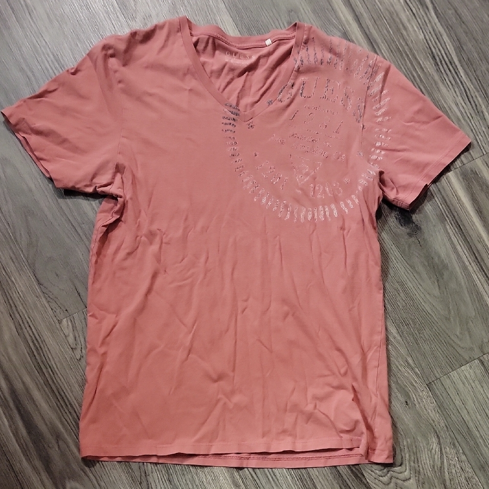 Guess Terracotta V-Neck Tee